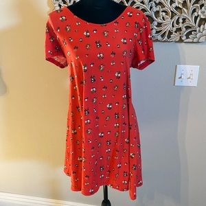 Casual red floral dress
